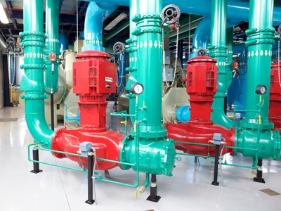 Interior Pipes at OUC Events Center Chiller Plant