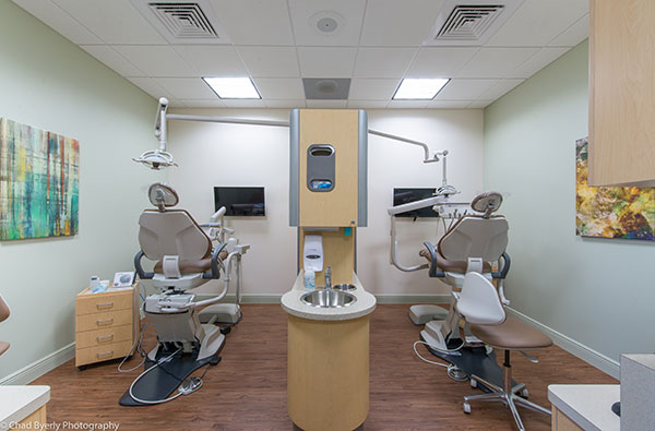 View From the Hallway Looking in to the Exam Area at Sage Dental in Oviedo, FL