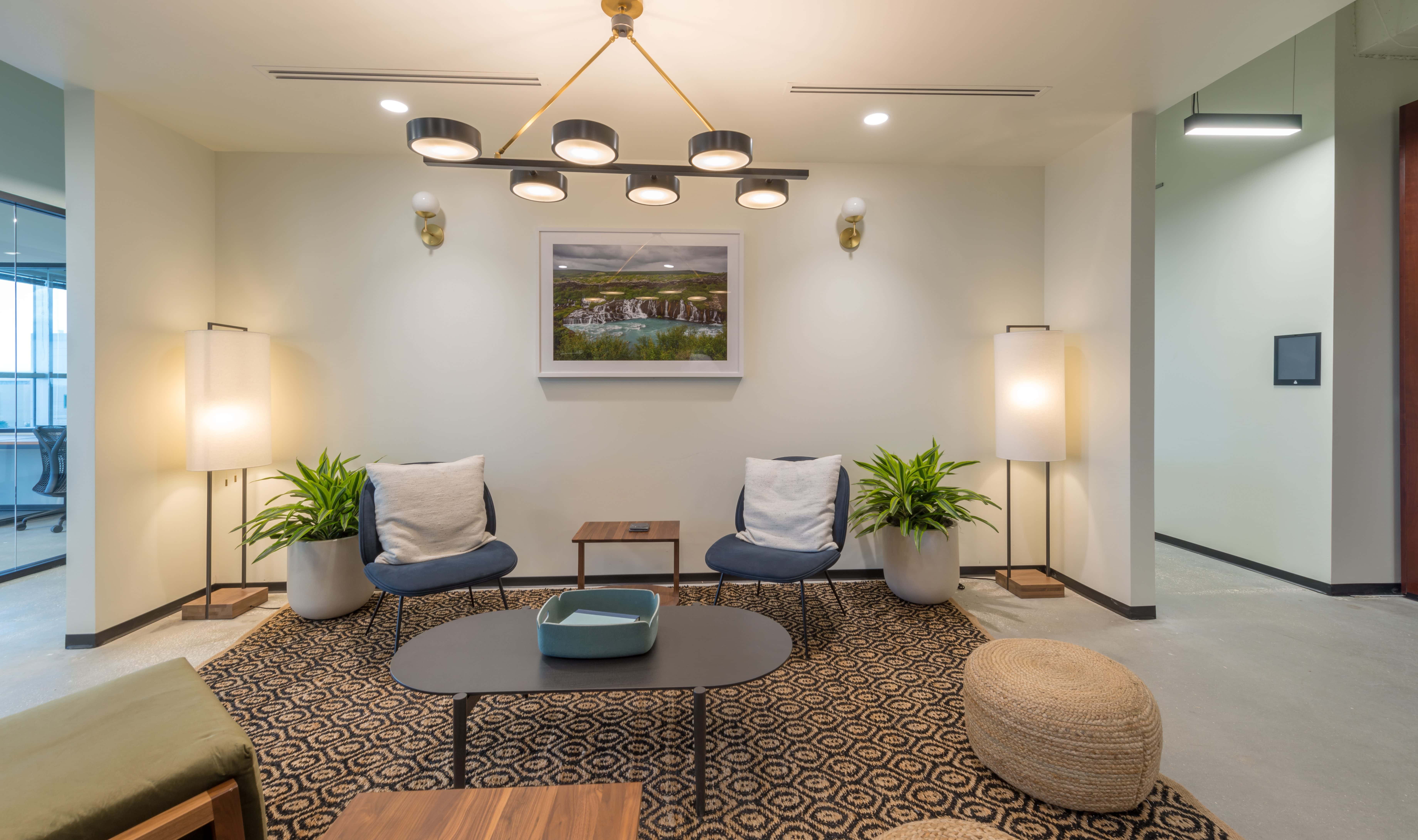 Sitting Area Located in Industrious Coworking Space